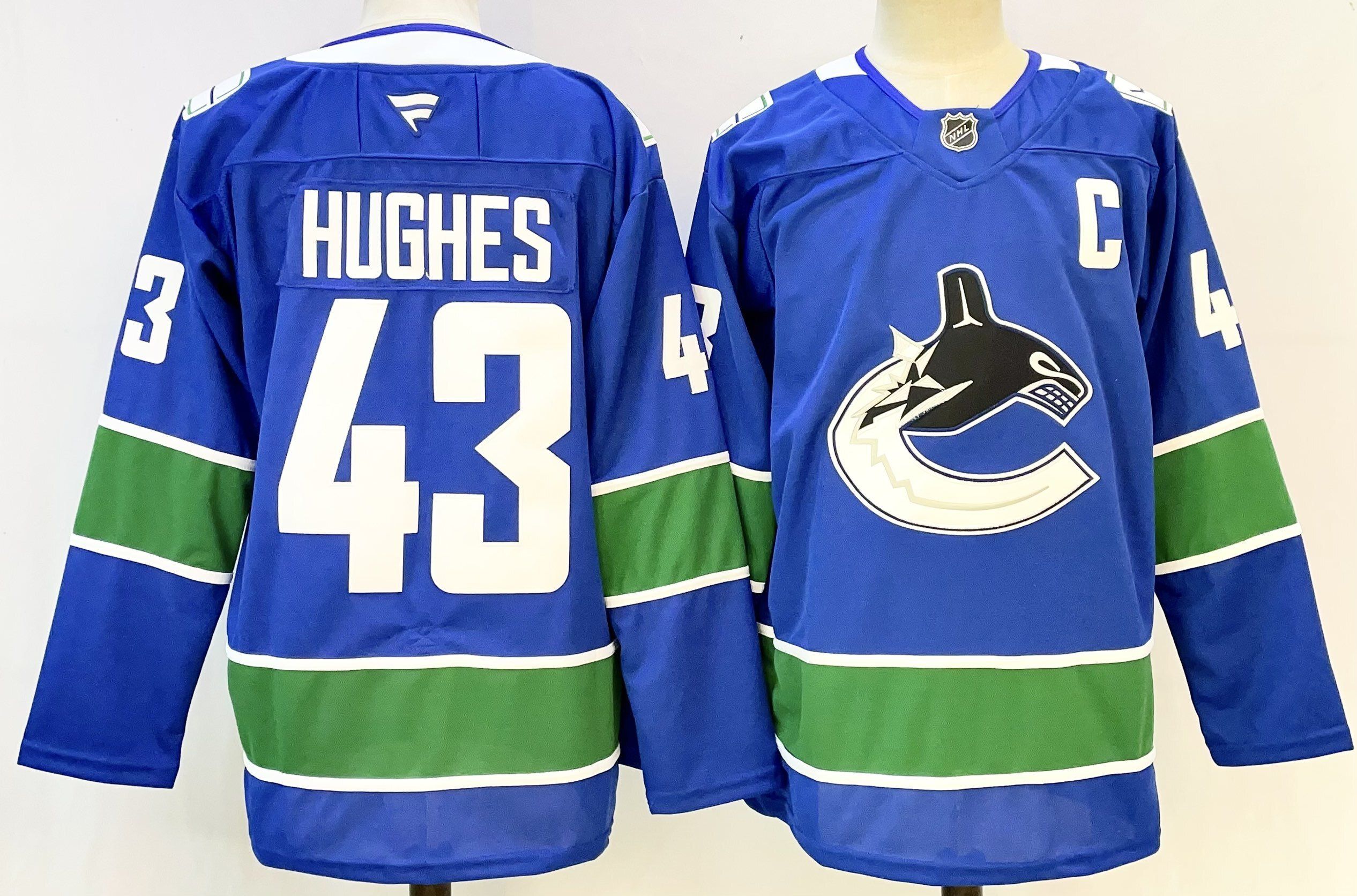 Men Vancouver Canucks #43 Hughes Blue 2026 Adidias NHL Jersey style 001->st.louis blues->NHL Jersey